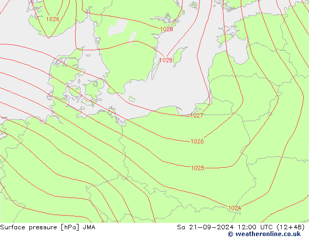 pressão do solo JMA Sáb 21.09.2024 12 UTC