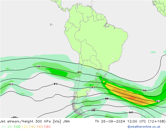 Jet stream JMA Qui 26.09.2024 12 UTC