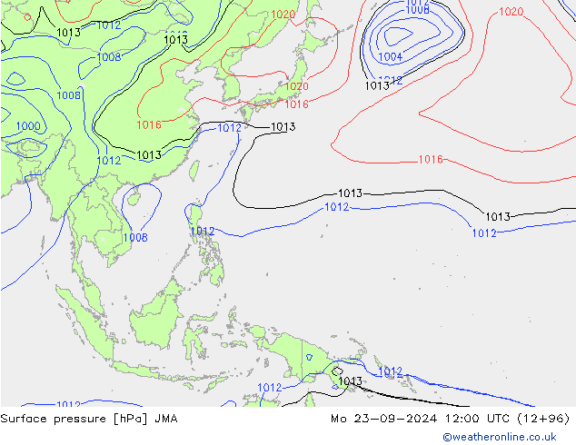 Pressione al suolo JMA lun 23.09.2024 12 UTC