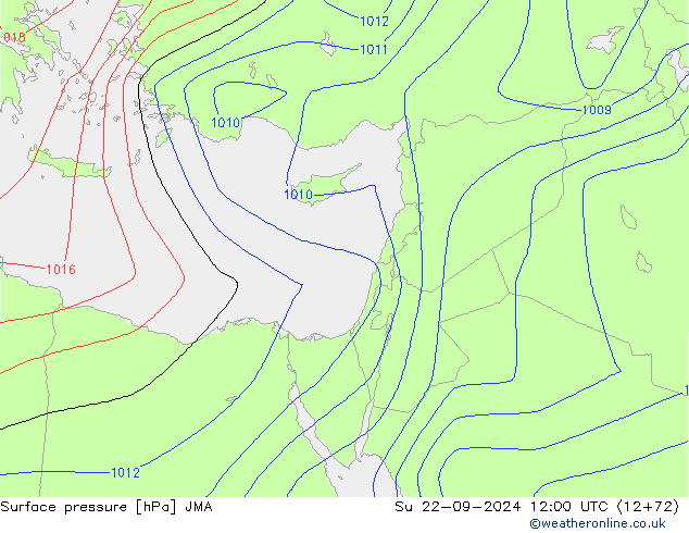 приземное давление JMA Вс 22.09.2024 12 UTC