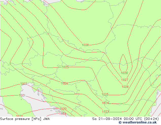 Atmosférický tlak JMA So 21.09.2024 00 UTC