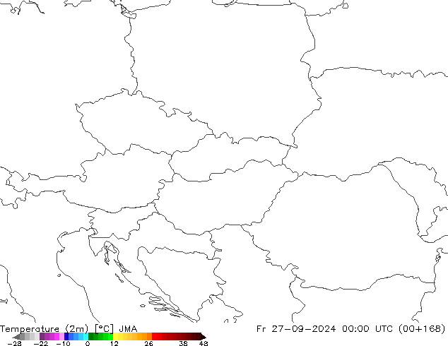 Temperatura (2m) JMA Sex 27.09.2024 00 UTC