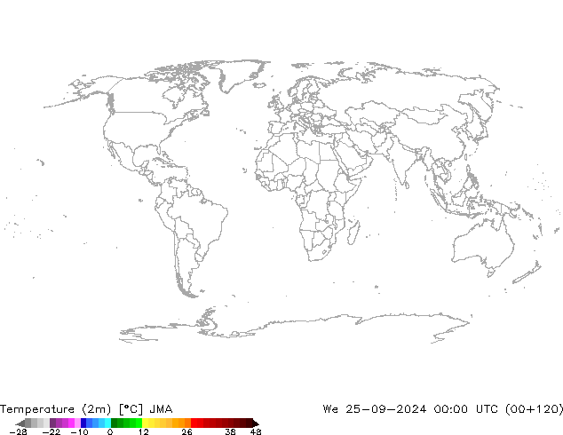 Temperature (2m) JMA We 25.09.2024 00 UTC