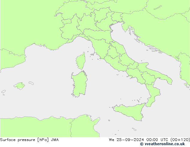 Luchtdruk (Grond) JMA wo 25.09.2024 00 UTC