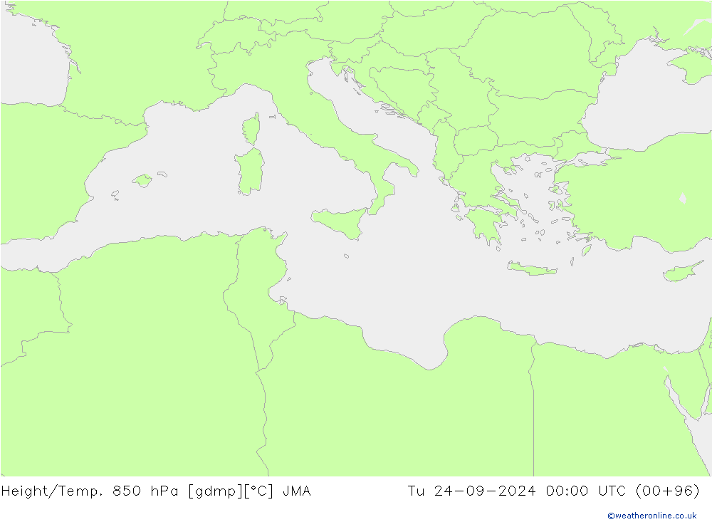 Height/Temp. 850 hPa JMA Di 24.09.2024 00 UTC