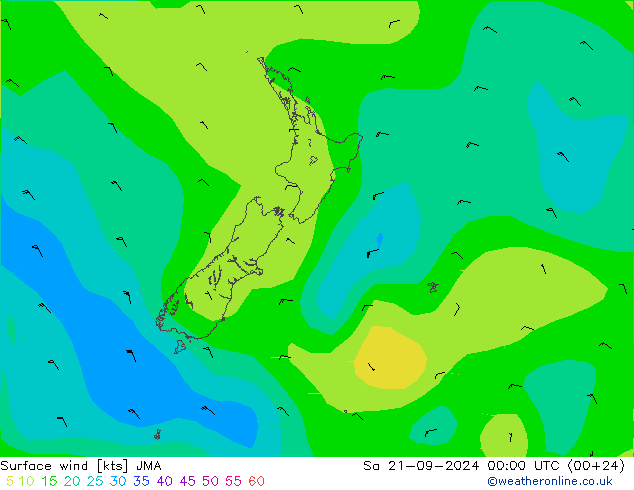 Rüzgar 10 m JMA Cts 21.09.2024 00 UTC