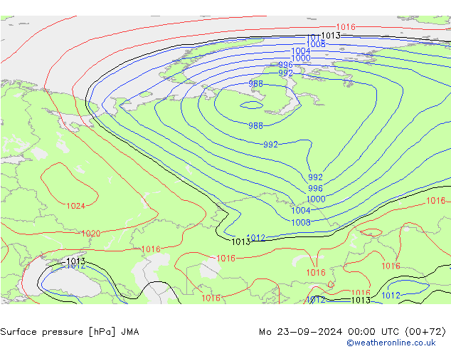 pressão do solo JMA Seg 23.09.2024 00 UTC