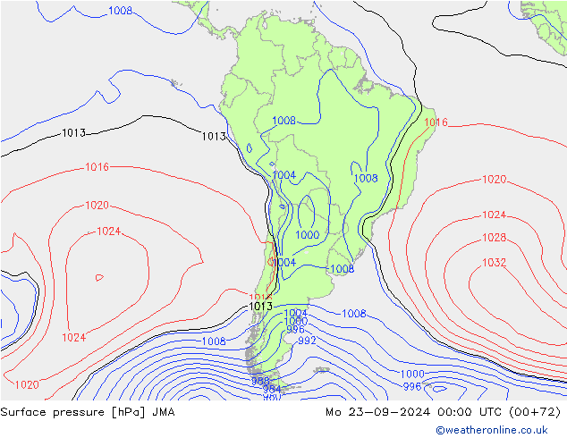 Yer basıncı JMA Pzt 23.09.2024 00 UTC