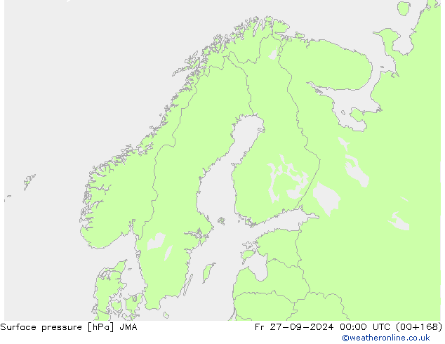 Atmosférický tlak JMA Pá 27.09.2024 00 UTC