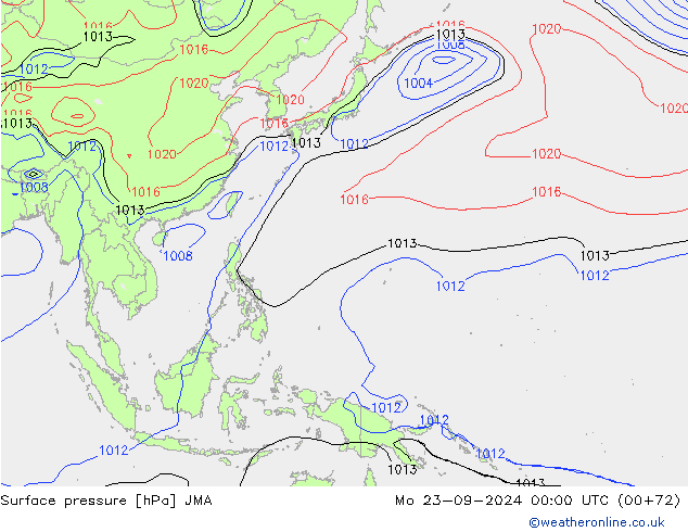 Surface pressure JMA Mo 23.09.2024 00 UTC