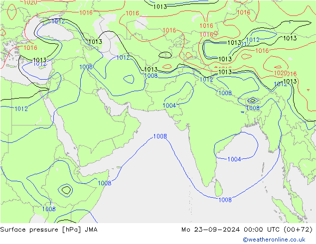 Yer basıncı JMA Pzt 23.09.2024 00 UTC