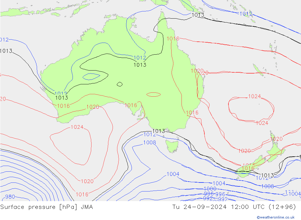 Luchtdruk (Grond) JMA di 24.09.2024 12 UTC