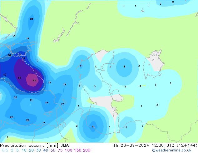 Toplam Yağış JMA Per 26.09.2024 12 UTC