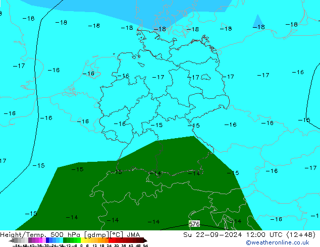 Height/Temp. 500 гПа JMA Вс 22.09.2024 12 UTC