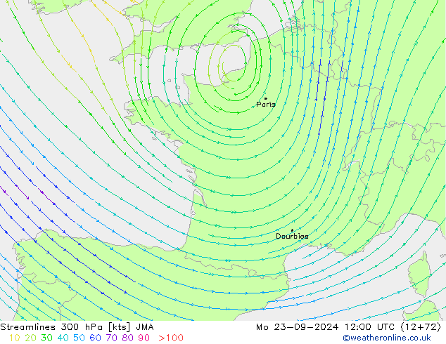 Streamlines 300 hPa JMA Mo 23.09.2024 12 UTC