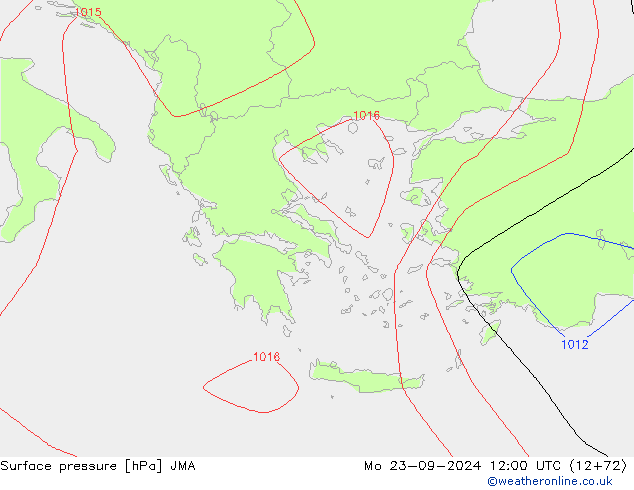 Surface pressure JMA Mo 23.09.2024 12 UTC