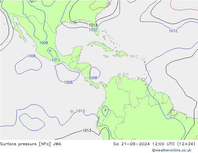 pressão do solo JMA Sáb 21.09.2024 12 UTC