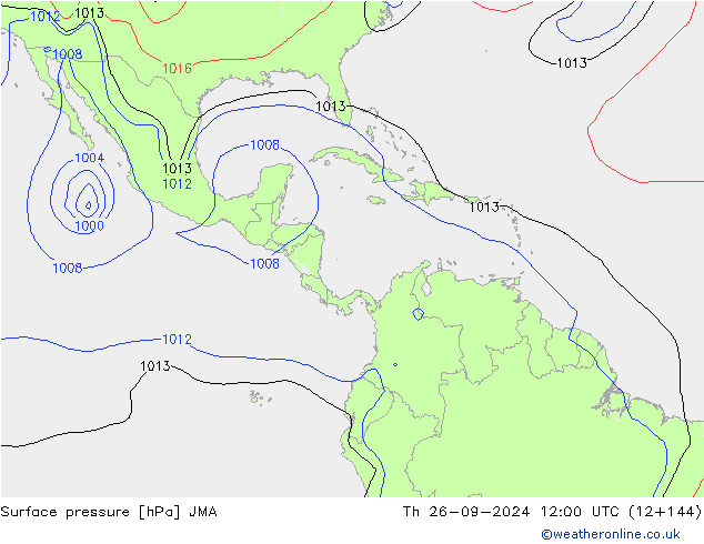 pression de l'air JMA jeu 26.09.2024 12 UTC