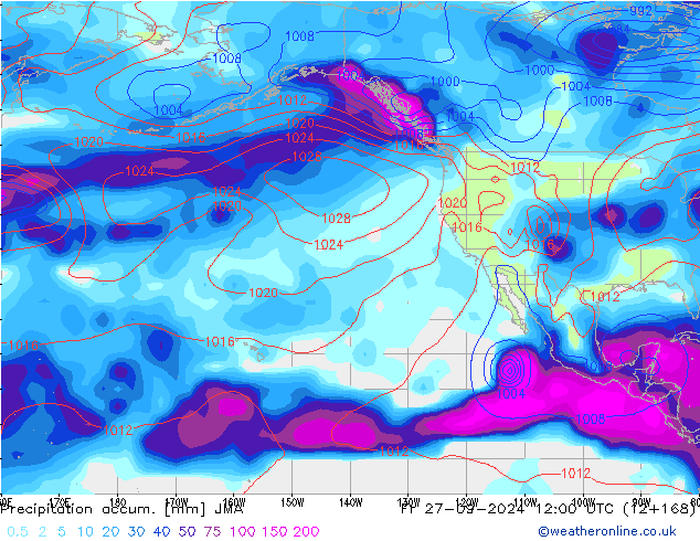 Precipitation accum. JMA Fr 27.09.2024 12 UTC