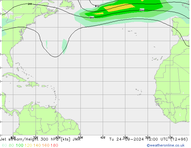 Prąd strumieniowy JMA wto. 24.09.2024 12 UTC