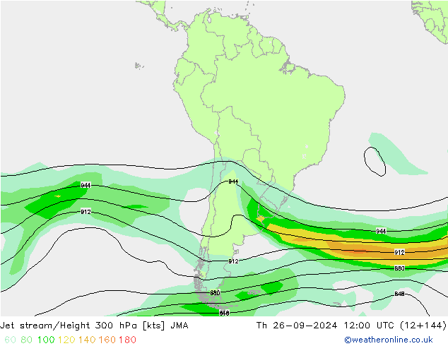 Prąd strumieniowy JMA czw. 26.09.2024 12 UTC