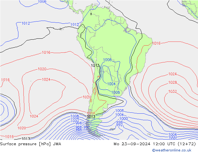 Presión superficial JMA lun 23.09.2024 12 UTC