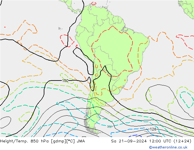 Yükseklik/Sıc. 850 hPa JMA Cts 21.09.2024 12 UTC