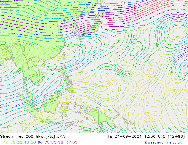 Streamlines 200 hPa JMA Tu 24.09.2024 12 UTC