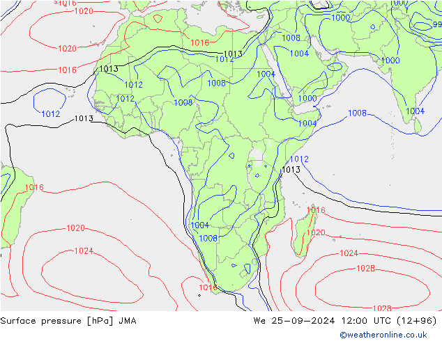 приземное давление JMA ср 25.09.2024 12 UTC