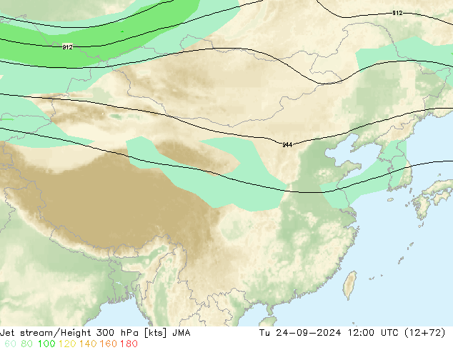 高速氣流 JMA 星期二 24.09.2024 12 UTC