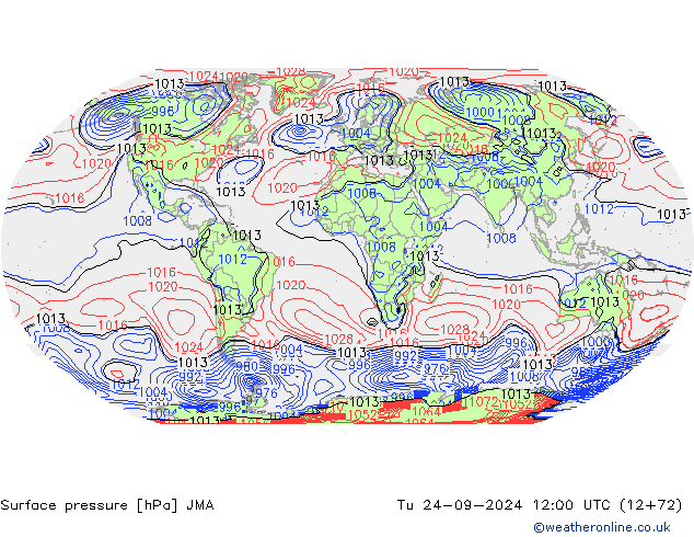 Bodendruck JMA Di 24.09.2024 12 UTC