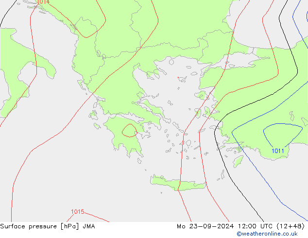 Luchtdruk (Grond) JMA ma 23.09.2024 12 UTC