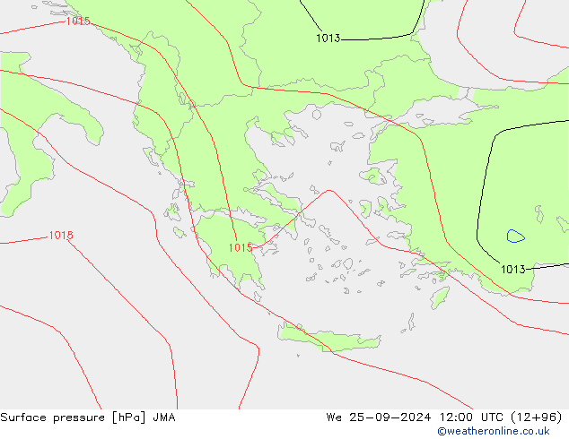 Pressione al suolo JMA mer 25.09.2024 12 UTC