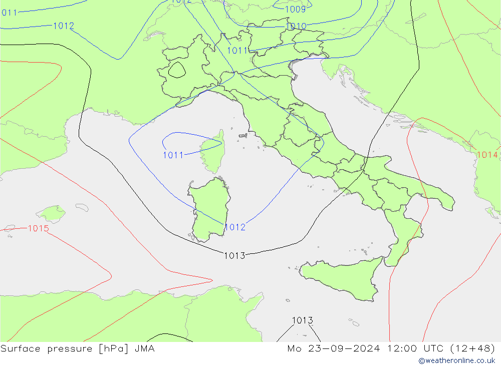 Luchtdruk (Grond) JMA ma 23.09.2024 12 UTC