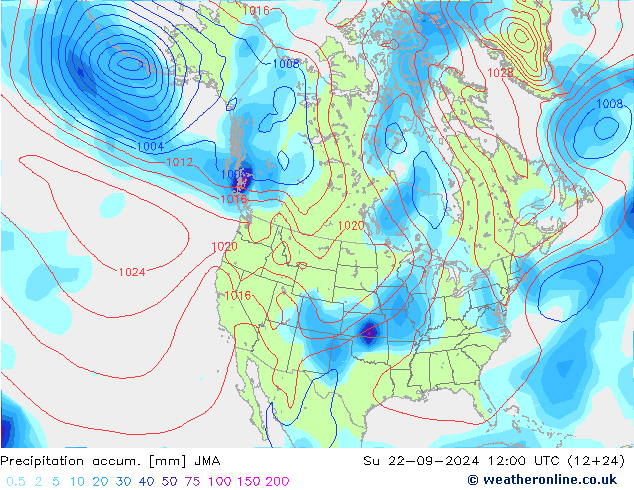 Precipitation accum. JMA dom 22.09.2024 12 UTC