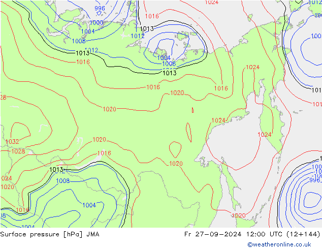 Bodendruck JMA Fr 27.09.2024 12 UTC