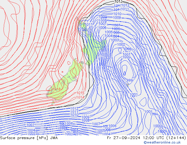 Bodendruck JMA Fr 27.09.2024 12 UTC