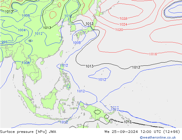 Bodendruck JMA Mi 25.09.2024 12 UTC