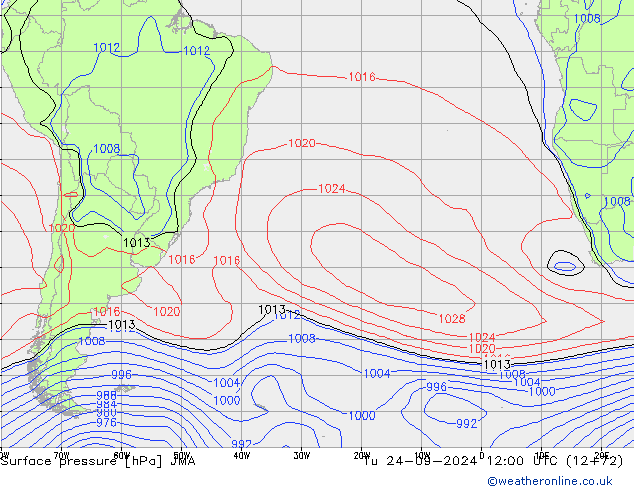 Bodendruck JMA Di 24.09.2024 12 UTC