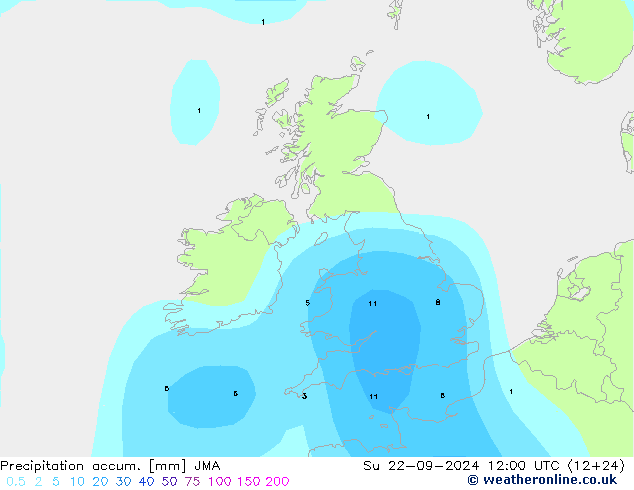 Precipitation accum. JMA Su 22.09.2024 12 UTC