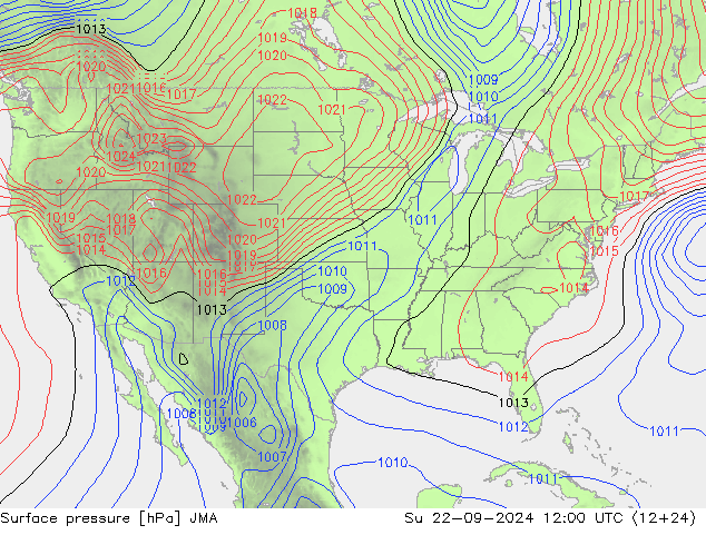 Pressione al suolo JMA dom 22.09.2024 12 UTC