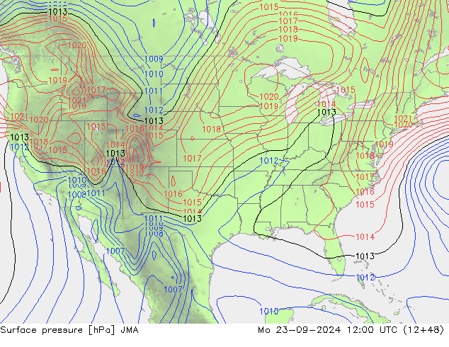 Luchtdruk (Grond) JMA ma 23.09.2024 12 UTC