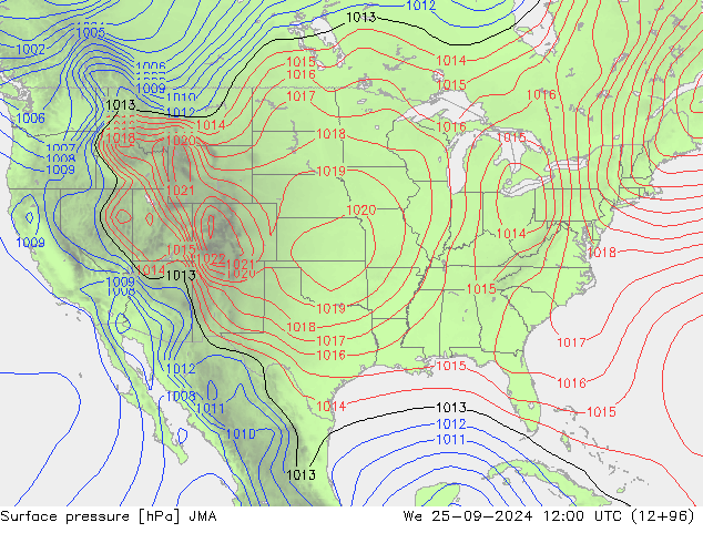 Bodendruck JMA Mi 25.09.2024 12 UTC