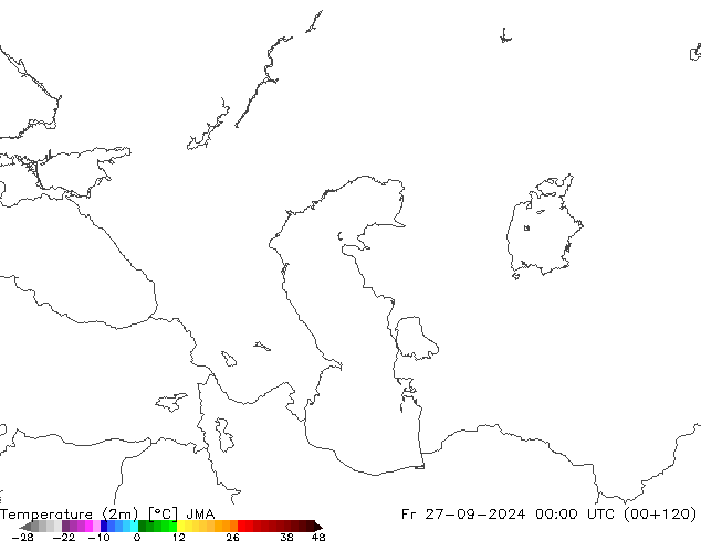 Temperature (2m) JMA Fr 27.09.2024 00 UTC