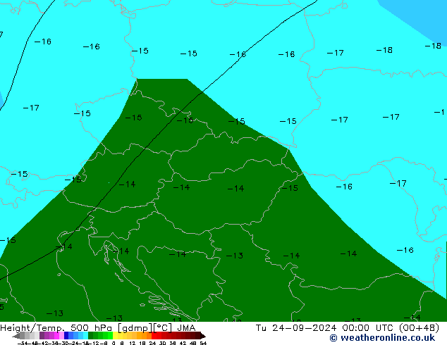 Hoogte/Temp. 500 hPa JMA di 24.09.2024 00 UTC