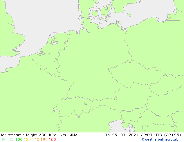 Jet stream/Height 300 hPa JMA Čt 26.09.2024 00 UTC