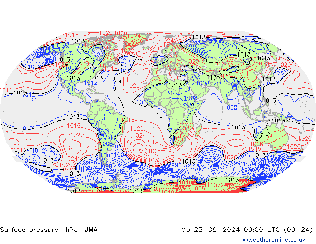 Presión superficial JMA lun 23.09.2024 00 UTC