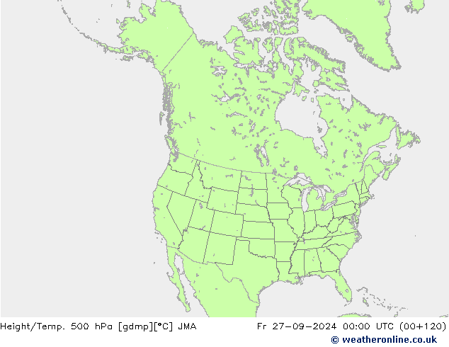 Height/Temp. 500 hPa JMA Fr 27.09.2024 00 UTC