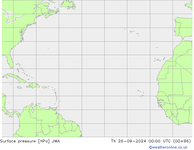 Pressione al suolo JMA gio 26.09.2024 00 UTC