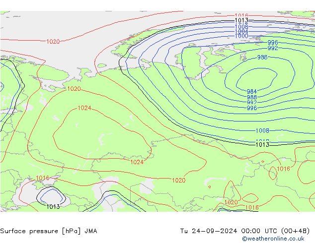 Presión superficial JMA mar 24.09.2024 00 UTC